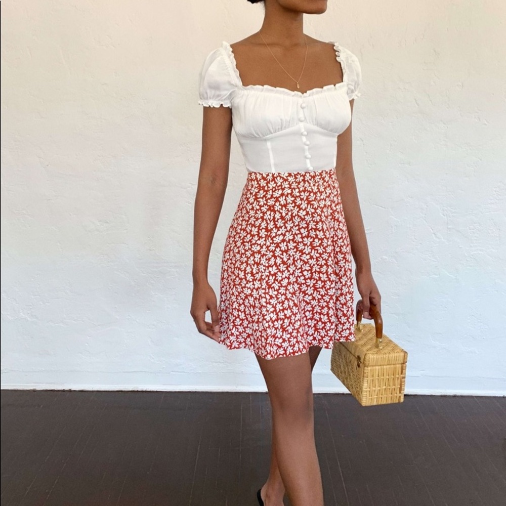 reformation flounce skirt BNWT
